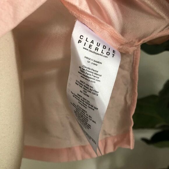 Claudie Pierlot Pink V-neck Lace Detail Blouse 38 - Picture 8 of 11